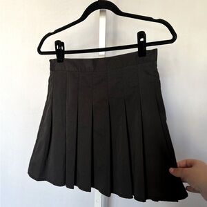 Black Pleated Mini Skirt